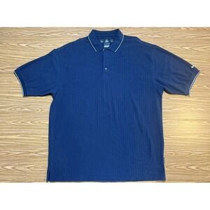 Vintage 90s Y2k Navy Nike Golf Cotton Mens Size XL Striped Polo Shirt Preppy